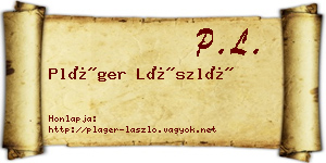 Pláger László névjegykártya